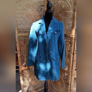 Vintage Together 100% Cotton Blue/Teal Denim Long Sleeve Jacket_10